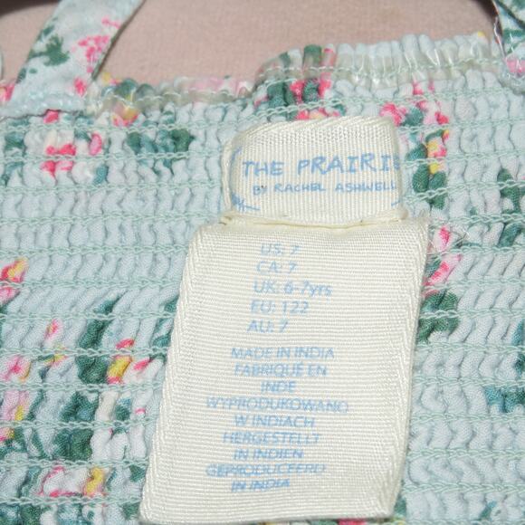 The Prairie by Rachel Ashwell Blue Floral Print Girls Handkerchief Dress - Picture 5 of 6